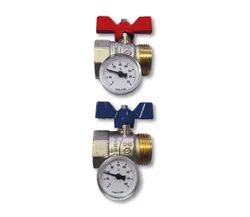 set bolkraan recht - 1M-1F met thermometer radson