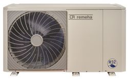 Warmtepomp (lucht/water) monobloc, Remeha 2 AWHP 4 MR, geschikt voor bijverwarming CV, buitenopstelling, 4kW, A+++, 1x220 - 240V