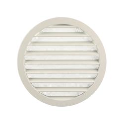 Buitenluchtrooster, Renson 434RD, rond Ø151mm, kanaaldiam. Ø125mm, aluminium wit