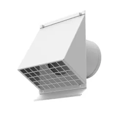 Grille de ventilation extérieure, Renson 443, rectangulair 230x267mm, diam. conduit Ø150mm, aluminium blanc