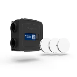 Kit Healthbox GO ventilator unit Healthbox GO + 3x Aeroo ventiel wit + 6x dop diam. 125mm Renson