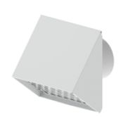 grille de ventilation extérieure Renson 443 rectangulair Ø200mm aluminium blanc