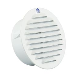 Buitenluchtrooster, Renson 435R, rond Ø276mm, kanaaldiam. Ø250mm, aluminium wit