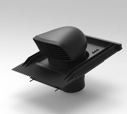 dakdoorvoer rond luchtkanaal Renson kunststof Ø150mm H389mm zwart
