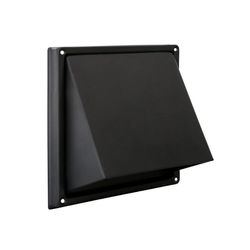 Grille de ventilation extérieure, Renson 641, rectangulair 185x185mm, diam. conduit Ø150mm, inox noir