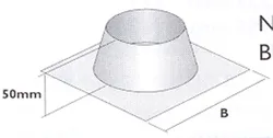 dakdoorvoerplaat Isoleco Ø150mm inox vierkant 5-45° 0354
