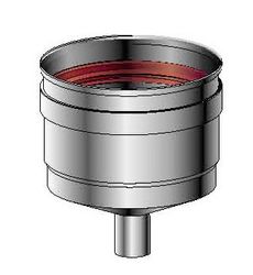 Enkelwandige rookgascondensafvoer, Roccheggiani SPG/SP2 508, inox, met lipring