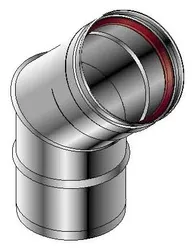 Enkelwandige rookgasbocht, Roccheggiani SPG/SP2 604, 45°, Ø80mm, inox, met lipring