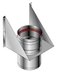Enkelwandige rookgasstoel, Roccheggiani SPG/SP2 617, Ø80mm, inox, met lipring