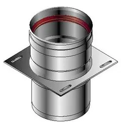 Enkelwandige rookgasmof, Roccheggiani SPG/SP2 618, Ø80mm, inox, met lipring