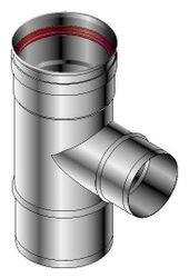 Enkelwandig rookgas T-stuk, Roccheggiani SPG/SP2 606, 100mm, inox, met lipring