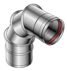 enkelwandige rookgasbocht Roccheggiani SPG/SP2 90° Ø80mm inox met lipring 642