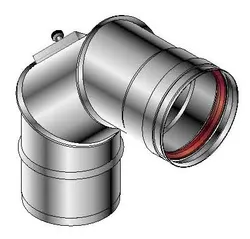 Enkelwandige rookgasbocht, Roccheggiani SPG/SP2 647, 90°, Ø80mm, inox, met lipring