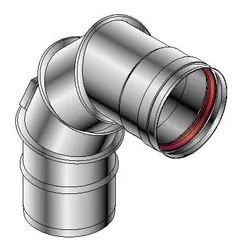 Enkelwandige rookgasbocht, Roccheggiani SPG/SP2 648, 90°, Ø80mm, inox, met lipring