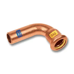 Persinsteekbocht 90°, koper, 22mm MF, gas / (drink)water, Sanha HydroGas