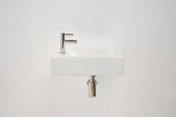 Fonteinpack 40x23 porselein glans wit/chroom gat L fontein-kraan-design sifon-afvoerplug-bevestiging