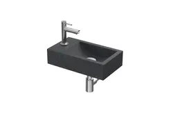 Fonteinpack 40x23 blue stone-chroom gat L fontein-kraan-design sifon-afvoerplug-bevestiging