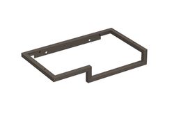 Stalen fonteinframe met handdoekhouder rechts  geborsteld RVS 40x23