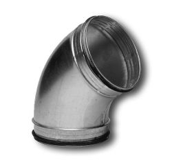 Coude pour conduit d'air circulaire, Sanutal air, 200mm, 60°, acier