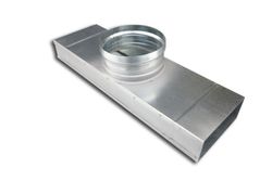 T-stuk 90gr haaks instortkanaal, Sanutal air Mecano, T-stuk 90gr haaks, 220x55mm, staal