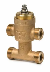 Vanne mélangeuse à trois voies, Siemens, 1/2", PN16, kvs:1m3/h, bronze, filetage extérieur