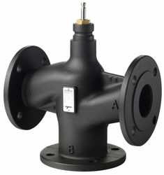 Vanne à trois voies, Siemens, 1/2", bride, PN25, moteur électrique