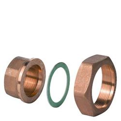 bronzen schroefkoppeling G6/4B Rp4/4 met vlakke afdichting voor 3weg DN25 siemens
