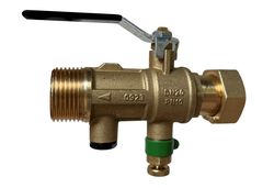 Bolkraan vr waterteller, losse moer 1inch-1inch M met EA-klep en aflaat (Belaqua) - soper