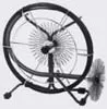 schouwveegstanghaspel 20m + 2 vezelborstels d: 180+250 en 2 stalen borstels d: 250+300
