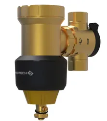 Vuilafscheider, Spirotech SpiroTrap HPF, 28mm knelring, horizontaal/verticaal, met magneet extern