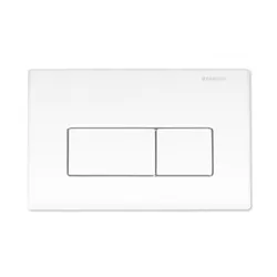 Duwplaat, Geberit Kappa50, tweeknops, inox, wit, glanzend