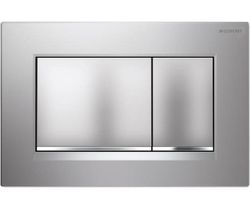Duwplaat, Geberit Sigma30, tweeknops, kunststof, chroom, mat