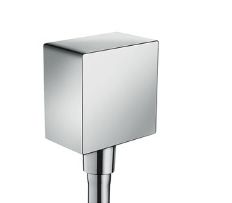 Douche-aansluitstuk, Hansgrohe FixFit Square, wandmontage, chroom
