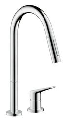 keukenmengkraan Hansgrohe blad/kraangat tweegreeps chroom