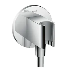 Douche-aansluitstuk, Hansgrohe, wandmontage, chroom, met houder