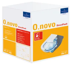 Wandwc, Villeroy & Boch O.novo, diep, open spoelrand, 36x56mm, wit, vuilafstotend, combipack