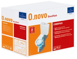 Staande wc, Villeroy & Boch O.novo, diep, open spoelrand, 36x68mm, wit, uitlaat horizontaal (PK), combipack