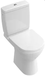Staande wc, Villeroy & Boch O.novo, diep, open spoelrand, 36x61mm, wit, vuilafstotend, uitlaat horizontaal (PK)