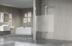 Douche à l'italienne, Novellini Giada H, 1950x1400mm, verre de sécurité partially satinized, blanc