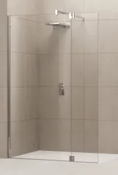 Douchedeur, Novellini Giada HA, draaideur met vast paneel, H: 1950mm, veiligheidsglas
