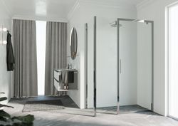 Paroi latérale de douche, Novellini Kuadra 2.0, 2000x670mm, chromé, traitement anticalcaire