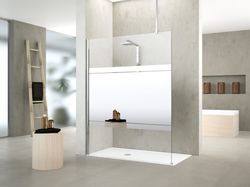 Douche à l'italienne, Novellini Kuadra, 2000x1000mm, verre de sécurité non-traité, chromé