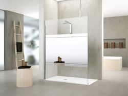 Douche à l'italienne, Novellini Kuadra, 2000x500mm, verre de sécurité non-traité, chromé