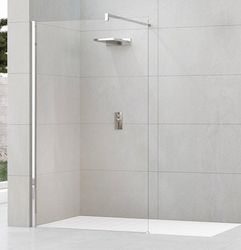 Douche à l'italienne, Novellini Kuadra H, 2000x1100mm, verre de sécurité non-traité, chromé