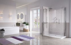 LOUVRE N GF 120 DROITE EXT.117.5-120.5CM VERRE TREMPE TRANSP.CHROME