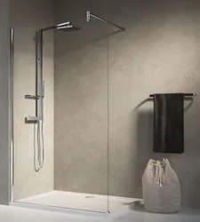Inloopdouche, Novellini Lunes H, 1950x1000mm, veiligheidsglas bedrukt, wit