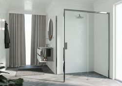 Douchedeur, Novellini, schuifdeur tweedelig, B: 1470 - 1510mm, H: 2000mm, veiligheidsglas