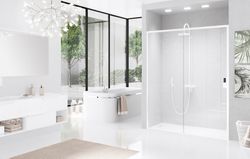 paroi latérale de douche Novellini chromé traitement anticalcaire