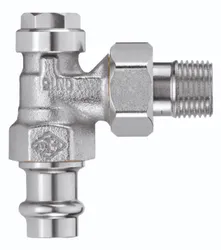Radiatorretourkraan, IMI Heimeier Regutec, 1/2"-1/2", staartstuk/buitendraad