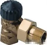 Thermostaatkraan 3/8 haaks heimeier brons vernikkeld kvs 1,25